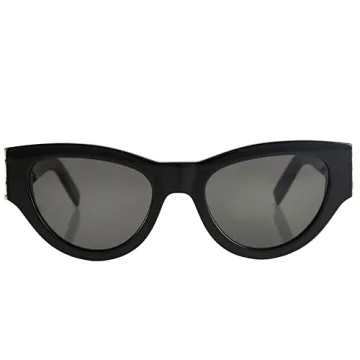 SAINT LAURENT Glam Cat Eye Sunglasses Black Grey