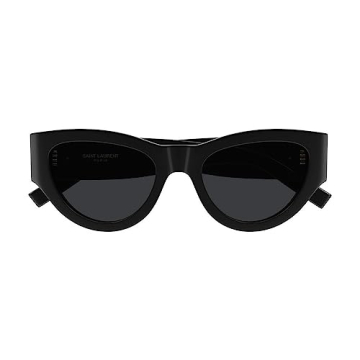 SAINT LAURENT Glam Cat Eye Sunglasses Black Grey