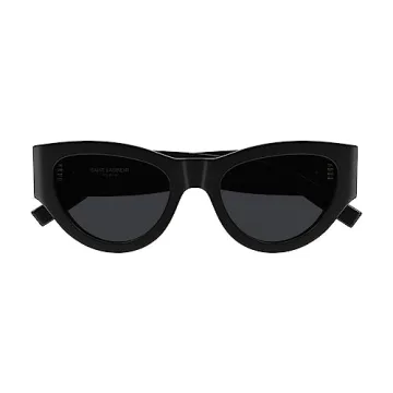 SAINT LAURENT Glam Cat Eye Sunglasses Black Grey