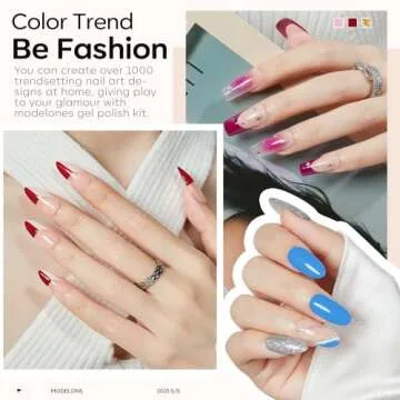 modelones 12 Colors Gel Nail Polish Kit with U V Light 48w LED Nail Dryer Lamp/Gel Base and Top Coat/Nail Art Tools/Glitter Sequins Rhinestones Essential Manicure Kit for Women