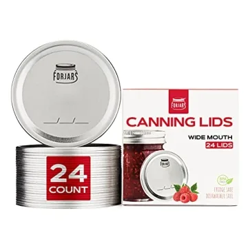 FORJARS - Wide Mouth Canning Lids, 24-Pack – Airtight Seals for Mason Jars
