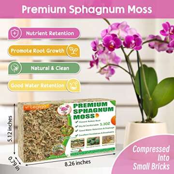 Legigo 5.3oz Premium Sphagnum Moss Potting Mix- Natural Succulent Carnivorous Plants Moss Dried, Pla...