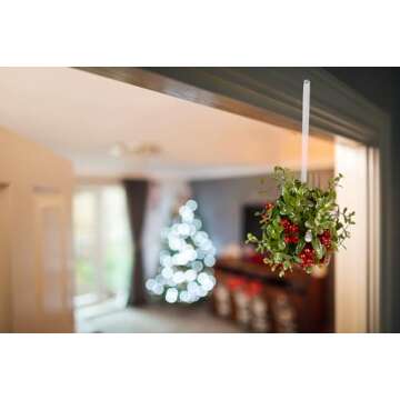 Ornativity Mistletoe Glitter Hanging Ornament for Christmas