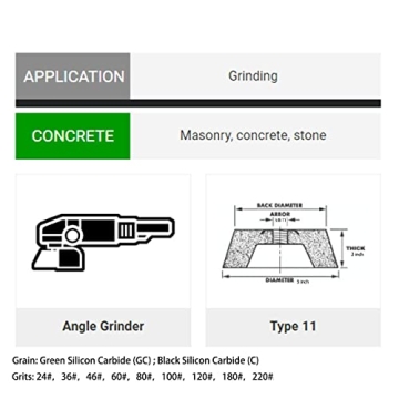 Flaring Cup Grinding Stone for Granite and Concrete - 36 Grit