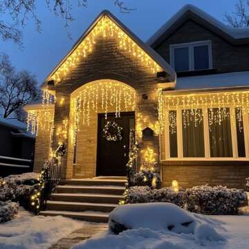 Dazzle Bright Christmas Icicle Lights 88.5 FT 8 Modes