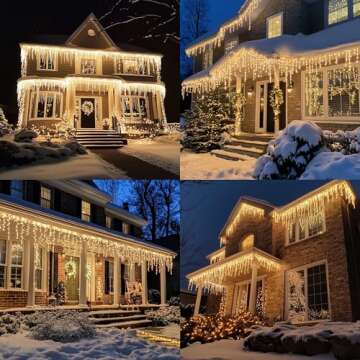 Dazzle Bright Christmas Icicle Lights 88.5 FT 8 Modes