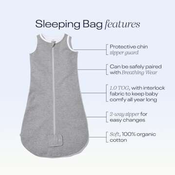 Nanit Sleep Wear Sleeping Bag in Heather Grey for Babies
