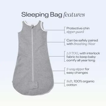 Nanit Sleep Wear Sleeping Bag in Heather Grey for Babies