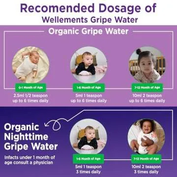 Wellements Organic Gripe Water for Babies Day & Night Combo Pack (4 Fl Oz) - Infant Gripe Water Newborn Calms Occasional Stomach Discomfort from Baby Gas, Colic, Hiccups & Fussiness - USDA Certified