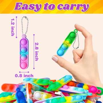 FIDWOD Party Favors Bulk for Kids Boys - Pop Fidget Keychain Toys- Mini Classroom Supplies Prizes - ...