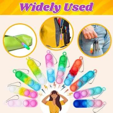 FIDWOD Party Favors Bulk for Kids Boys - Pop Fidget Keychain Toys- Mini Classroom Supplies Prizes - Stress Relief Bubble Sensory Gifts Pack - Birthday Box Goodie Bag Stuffers for Girls 8-12 (32Pcs)