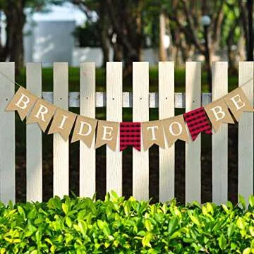 Jute Burlap Bride To Be Banner for Bachelorette Parties