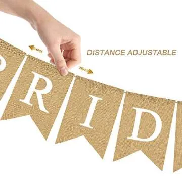 Jute Burlap Bride To Be Banner for Bachelorette Parties