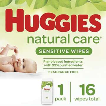 Huggies Bundle - 12 Pack Natural Care Unscented Baby Wipes 16ct Each