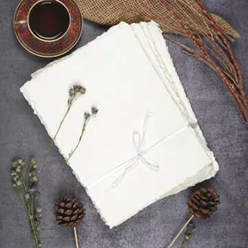 400 GSM / 25 Sheets - Rough/Textured Watercolor Drawing/Sketching Paper - 8"X6"(A5) - Handmade/Deckl...