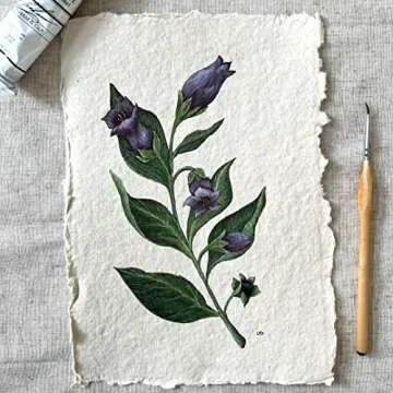 400 GSM / 25 Sheets - Rough/Textured Watercolor Drawing/Sketching Paper - 8"X6"(A5) - Handmade/Deckle Edge Paper Made from Virgin Egyptian Cotton - Off-White by Leather Village