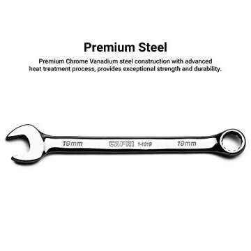 Capri Tools 15 mm Combination Wrench, 12 Point, Metric, Chrome (1-1315)