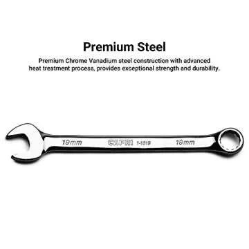 Capri Tools 15 mm Combination Wrench, 12 Point, Metric, Chrome (1-1315)