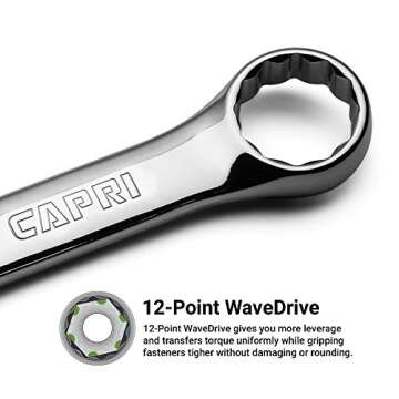 Capri Tools 15 mm Combination Wrench, 12 Point, Metric, Chrome (1-1315)