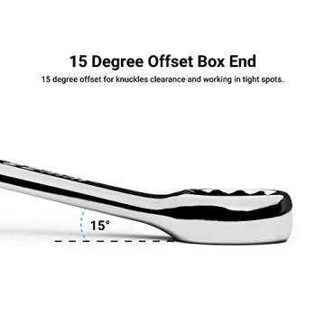 Capri Tools 15 mm Combination Wrench, 12 Point, Metric, Chrome (1-1315)