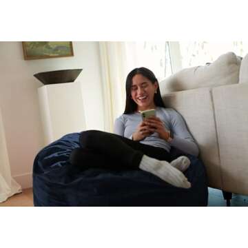Sofa Sack Bean Bag Chair - Plush, Ultra Soft - Memory Foam Bean Bag Chair with Microsuede Cover - St...