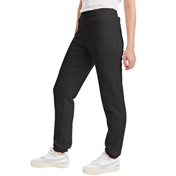 Hanes Women's EcoSmart Cinched Cuff Sweatpants, Ebony, Small