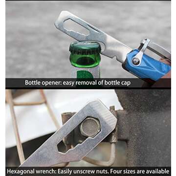 14 in 1 Stainless Steel Multitool,Use for Camping Survival Hiking Outdoors Car Tool,Gift for Men Women,Mini Tools with Flashlight Camping Knife Axe Hammer Plier Screwdrivers Saw(Blue)