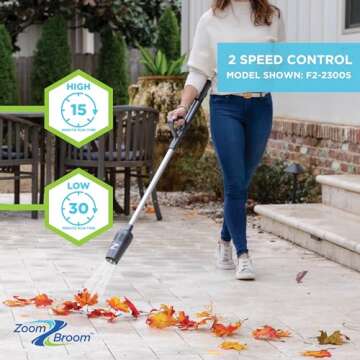 ZoomBroom Lightweight Air Broom with Ergonomic Handle – Powerful, Controlled Airflow for Easy Debris Removal at Home, Patios, Pickleball Courts, RVs, and All Outdoor and Indoor Activities