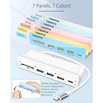 TWOPAN USB C Hub Multiport Adapter for iMac, 6 in 1 USB C to USB Adapter iMac 2024/2023/2021 iMac M4...
