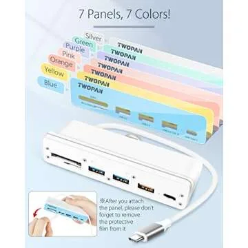 TWOPAN USB C Hub Multiport Adapter for iMac, 6 in 1 USB C to USB Adapter iMac 2024/2023/2021 iMac M4...