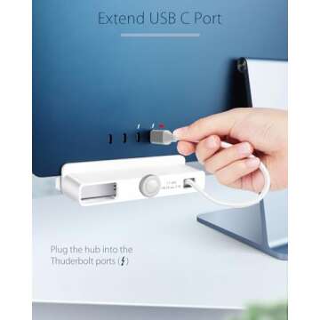 TWOPAN USB C Hub Multiport Adapter for iMac, 6 in 1 USB C to USB Adapter iMac 2024/2023/2021 iMac M4/M3/M1, USB Port Hub with USB 3.0 Ports, SD, MicroSD Card Readers & 7 Color Panels