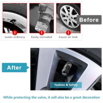 Tire Valve Stem Cap Cover for Subaru Tire Valve Caps Car Accessories 4 Pcs Black