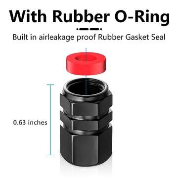 Tire Valve Stem Cap Cover for Subaru Tire Valve Caps Car Accessories 4 Pcs Black