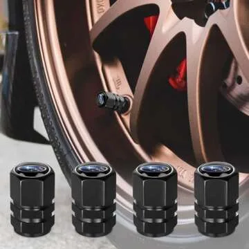 Tire Valve Stem Cap Cover for Subaru Tire Valve Caps Car Accessories 4 Pcs Black