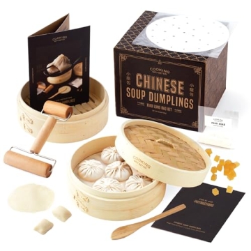 Original Chinese Soup Dumpling Steamer Kit | Bamboo Steamer Basket Set | Unique Gifts for Cooks, Che...