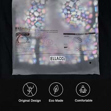 ELLACCI Women's Sexy Rhinestone Bustier Crop Top Club Party Glitter Corset Top Bra Black Multicolor Medium