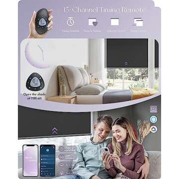 Graywind Motorized Roller Shades 100% Blackout Waterproof Remote Control