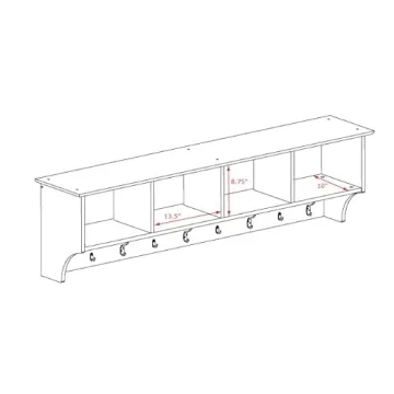 Prepac Contemporary Coat Rack for Stylish Entryway Storage