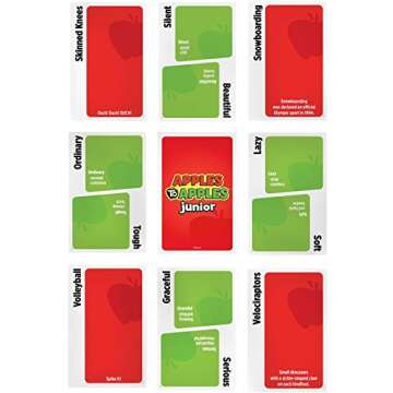 Mattel Games Apples to Apples Junior Kids Game, Card Game for Family Night with Kid-Friendly Words to Make Crazy Combinations