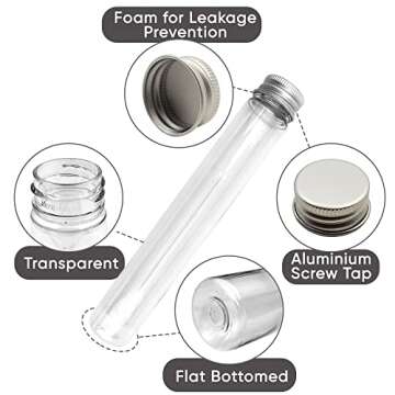 Berenti 20 PCS Plastic Test Tubes with Caps - Versatile Storage