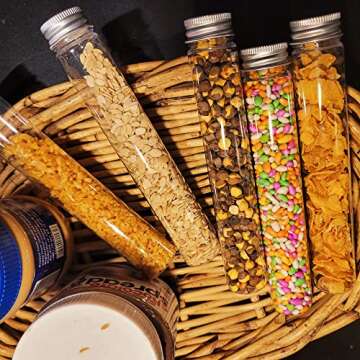 Berenti 20 PCS Plastic Test Tubes with Caps - Versatile Storage