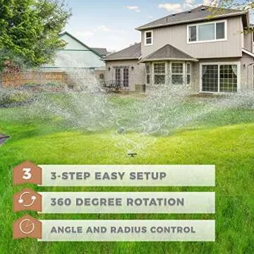 Heavy Duty 3-Arm Lawn Sprinkler for Efficient Yard Watering