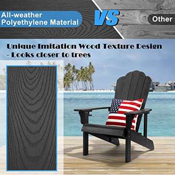 hOmeHua Weather Resistant Adirondack Chair with Cup Holder