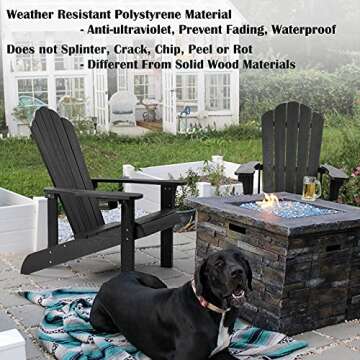 hOmeHua Weather Resistant Adirondack Chair with Cup Holder