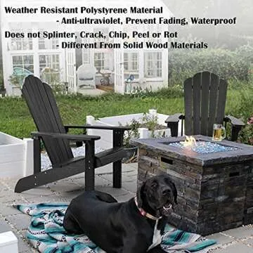 hOmeHua Weather Resistant Adirondack Chair with Cup Holder