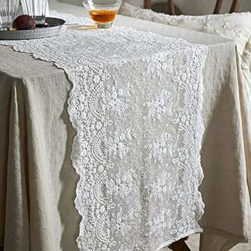 Elegant 72 Inch White Lace Table Runner for Home Decor