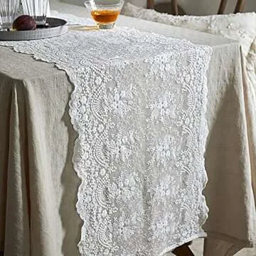 Elegant 72 Inch White Lace Table Runner for Home Decor