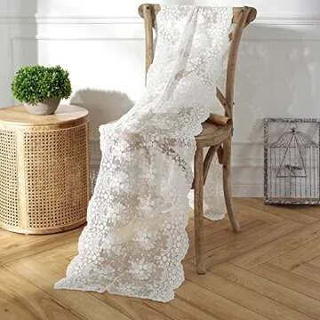 Elegant 72 Inch White Lace Table Runner for Home Decor