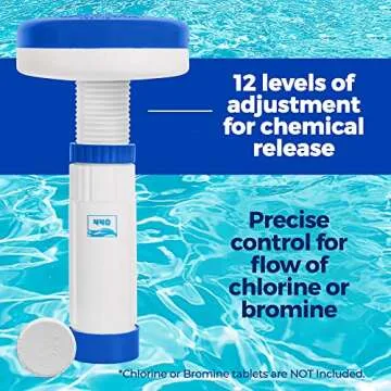 440 Mini Premium Floater Dispenser for Spa, Hot Tub and Small Pools for 1 Inch Chlorine or Bromine Tablets. (Tablets NOT Included) Adjustable Release, from 0 to 13 Flow Control
