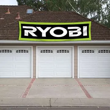 Arbinger RYOBI Tools Flag Banner Garage Decor Wall 2x8ft/HD Printing/Vibrant Color/150D Polyester 1 ...